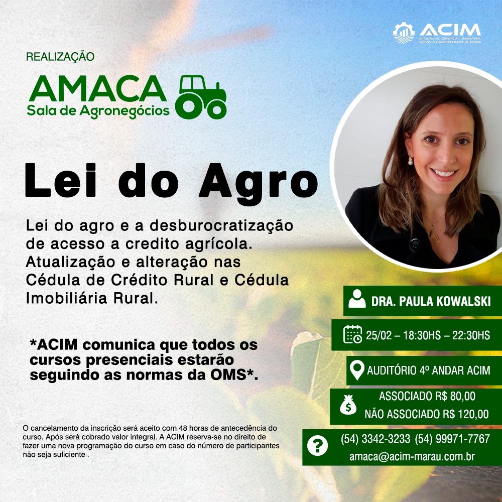 amaca lei do agro